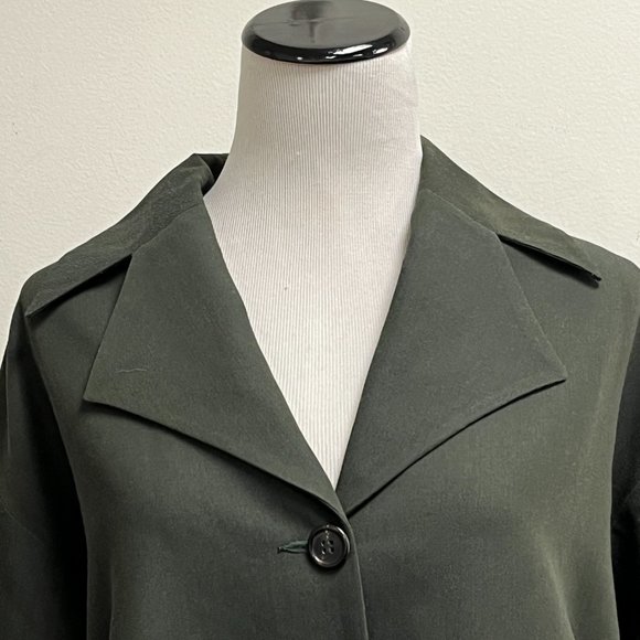 Lat Naylor Think Tank vintage olive army green wool swing jacket 2 M lined - Picture 4 of 13